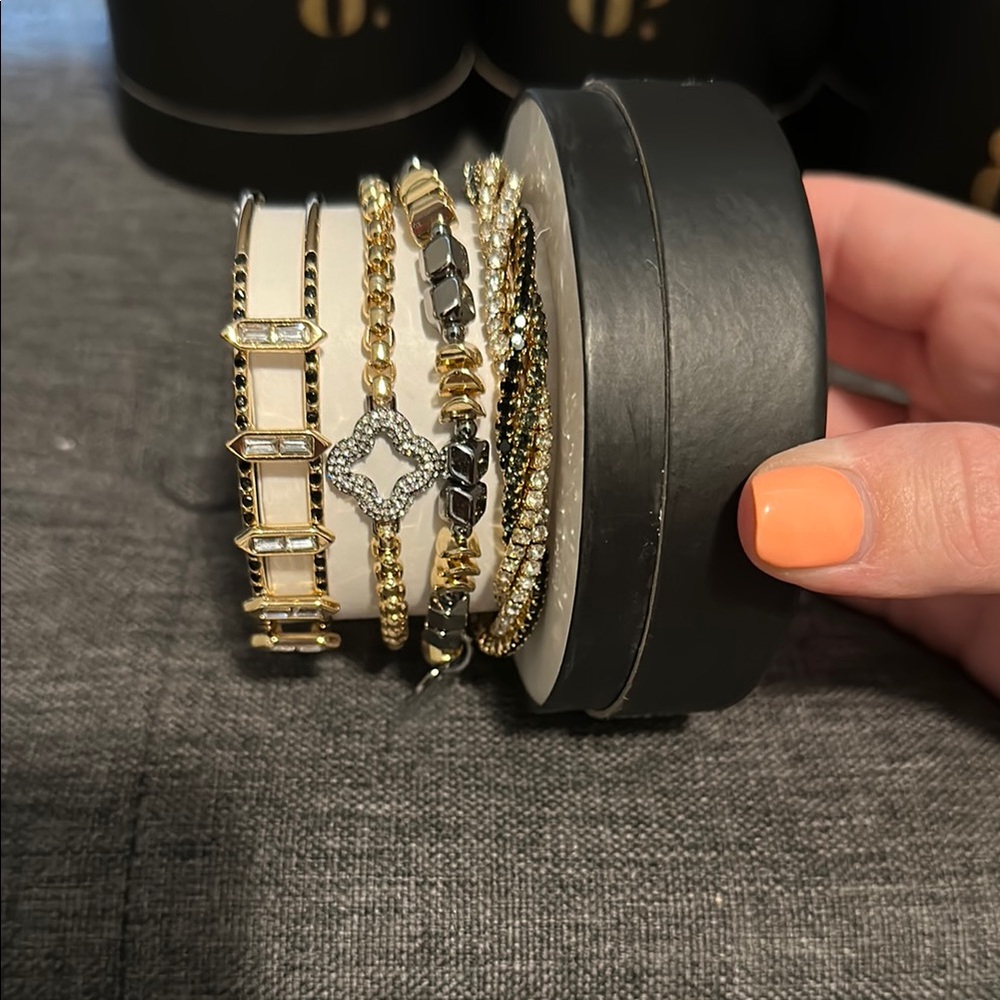 Gold and Silver Textured Bracelet Collection